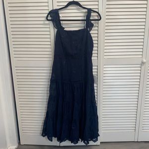 MIDI navy lace dress